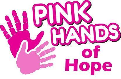 Logo showing two pink handprints and "PINK HANDS of Hope" in bold pink and purple, symbolizing hope and caring community support.
