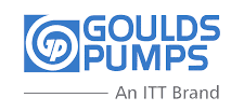 Goulds Pumps logo with a modern "gp" icon and the text "Goulds Pumps An ITT Brand" in blue and gray, trusted by Pronto Plumbing.