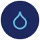A light blue water drop icon set within a dark blue circle, representing the convenient financing options available through Pronto Plumbing, Heating, Air, and Drains.